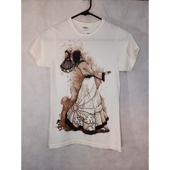 Threadless Kyoto Geisha Shirt Girly Small Ivory - Picture 1 of 9